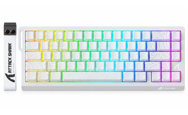 ATTACK SHARK X68 HE 65% Wired Magnetic Gaming Keyboard White Contours